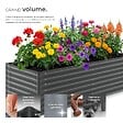 TECTAKE - Bac à fleurs surélevé en acier galvanisé anthracite 200x80x62cm 970L jardinière potager ergonomique fond ouvert coins arrondis sécurité - vignette