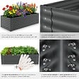 TECTAKE - Bac à fleurs surélevé en acier galvanisé anthracite 200x80x62cm 970L jardinière potager ergonomique fond ouvert coins arrondis sécurité - vignette