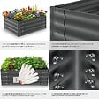 TECTAKE - Jardin surélevé en acier galvanisé gris 80x60x30cm bac potager plate bande surélevée carré potager extérieur culture légumes 130L - vignette