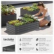 TECTAKE - Jardinière surélevée en acier galvanisé gris 120x60x30cm potager carré bac plantation légumes herbes aromatiques fleurs ergonomique 200L - vignette