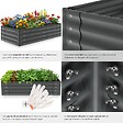 TECTAKE - Jardinière surélevée en acier galvanisé gris 120x60x30cm potager carré bac plantation légumes herbes aromatiques fleurs ergonomique 200L - vignette