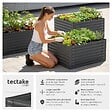TECTAKE - Jardin surélevé potager en acier galvanisé gris 120x90x62cm bac jardinière culture ergonomique légumes herbes aromatiques fleurs 650L - vignette