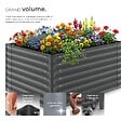 TECTAKE - Jardin surélevé potager en acier galvanisé gris 120x90x62cm bac jardinière culture ergonomique légumes herbes aromatiques fleurs 650L - vignette