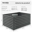 TECTAKE - Jardin surélevé potager en acier galvanisé gris 120x90x62cm bac jardinière culture ergonomique légumes herbes aromatiques fleurs 650L - vignette