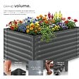 TECTAKE - Bac potager surélevé en acier galvanisé anthracite 120x100x62cm 720l jardinière hauteur ergonomique culture légumes herbes fleurs - vignette