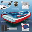 TECTAKE - Planche de stand-up paddle 2 en 1 gonflable kit complet rouge/bleu - vignette