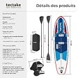TECTAKE - Planche de stand-up paddle 2 en 1 gonflable kit complet rouge/bleu - vignette