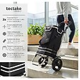 TECTAKE - Chariot de courses 3 en 1 pliable noir sac isotherme caddie bandoulière diable châssis aluminium grand volume rangement poignée réglable - vignette