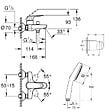 GROHE - Pack mitigeur mécanique Swift + Douchette 2 jets Vitalio Comfort 110 + Flexible1750 mm et support - vignette