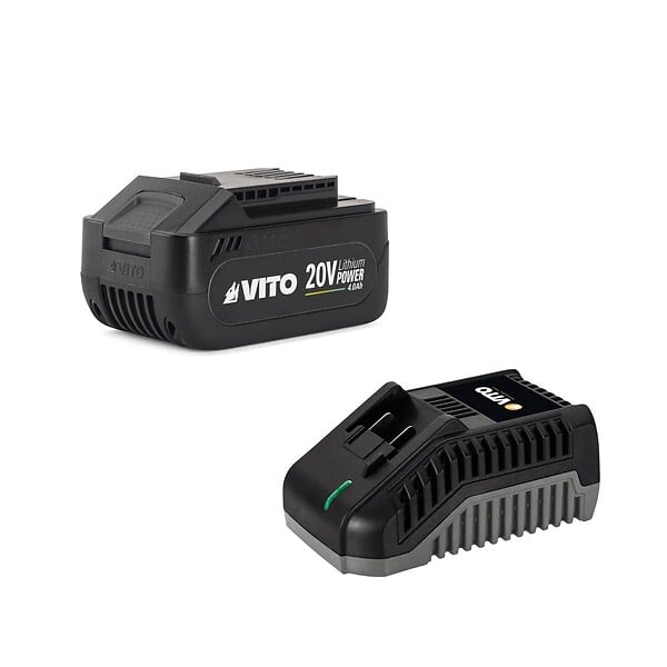 VITO - Coupe Bordure sans fil 20V + Batterie lithium 4AH + Chargeur + Jeu de 20 lames coupantes VITO - large