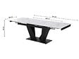 HABITAT ET JARDIN - Table à manger extensible en céramique - 160/240 cm - 6 à 10 personnes "Nova" - Blanc marbré gris - vignette