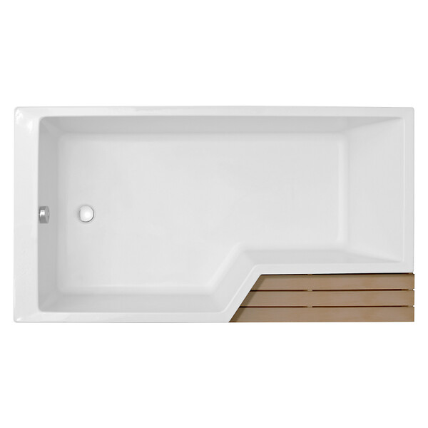 JACOB DELAFON - Baignoire bain douche  Neo 180 x 90 gauche + pare bain + tablier + étagère - large
