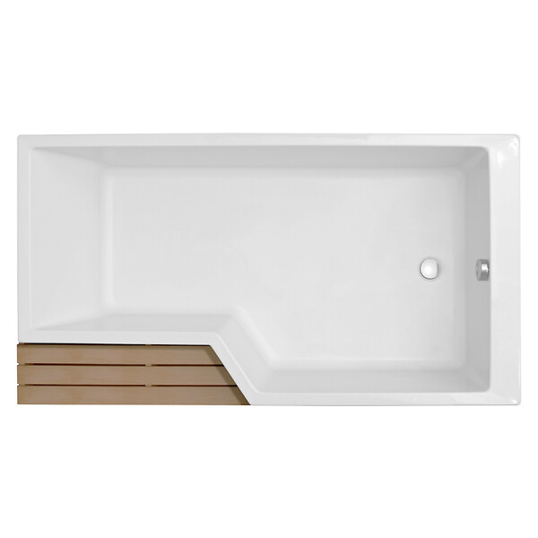 JACOB DELAFON - Baignoire bain douche  Neo 160 x 90 droite + pare bain + tablier + étagère - large