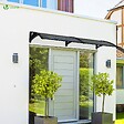 VOUNOT - Auvent de porte marquise 200x80 cm en Polycarbonate anti UV Anthracite - vignette
