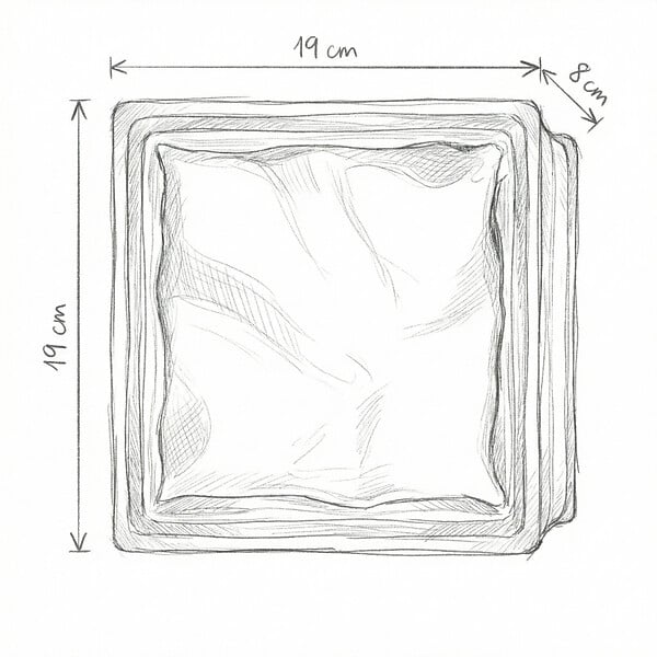 GLASSBLOCKS - Luxfera brique de verre 19x19x8 cm, Rose transparent brillant (1908WPINK) - large