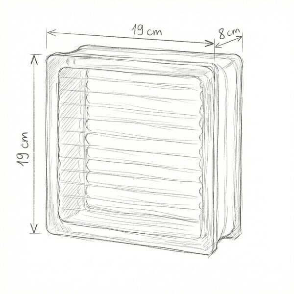 GLASSBLOCKS - Luxfera brique de verre 19x19x8 cm, gris transparent brillant (1908DP) - large