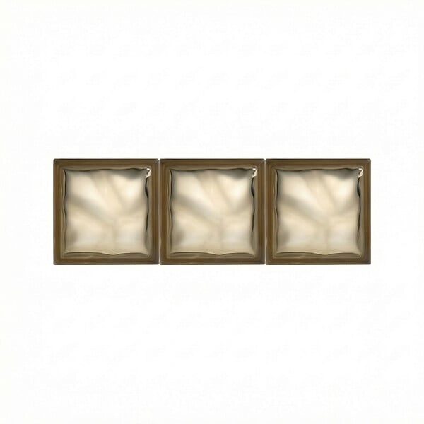 GLASSBLOCKS - Luxfera brique de verre 19x19x8 cm, Brun transparent brillant (1908WBR) - large