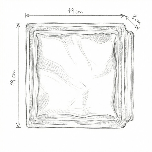 GLASSBLOCKS - Luxfera brique de verre 19x19x8 cm, Gris transparent brillant (1908WGREY) - large