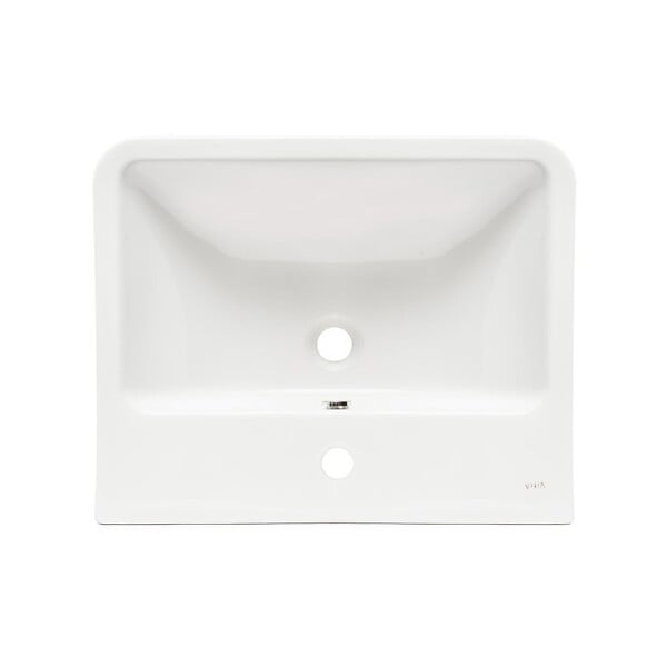 VITRA - Integra 55x45x19 cm lavabo suspendu en céramique, trou pour robinetterie au milieu, avec trop-plein, blanc (7049-003-0001) - large