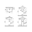 VITRA - Integra 55x45x19 cm lavabo suspendu en céramique, trou pour robinetterie au milieu, avec trop-plein, blanc (7049-003-0001) - vignette