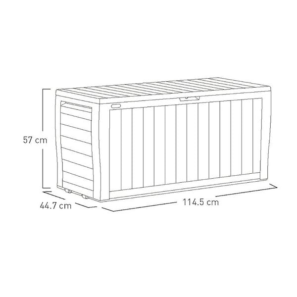 KETER - Keter Comfy coffre de jardin 270 L en résine graphite 116,7 x 44,7 x 56 cm (255167) - large