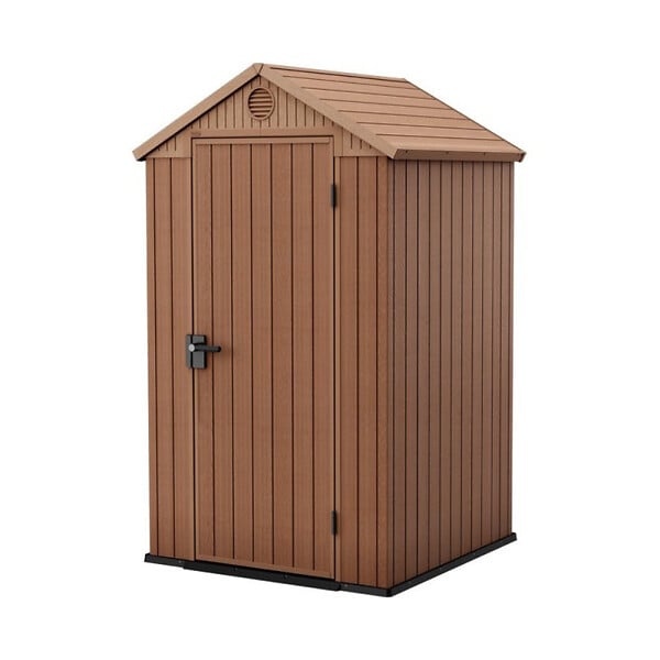 KETER - Keter Darwin 4x4 abri de jardin en résine marron 123,8 x 117 x 205,1 cm (259006) - large