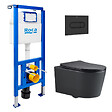 ROCA - Pack WC bâti-support + WC suspendu sans bride Swiss Aqua Technologies avec abattant SoftClose + plaque (ROSTBRBMR01-FR) - vignette