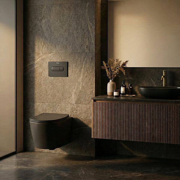 ROCA - Pack WC bâti-support + WC suspendu sans bride Swiss Aqua Technologies avec abattant SoftClose + plaque (ROSTBRBMR01-FR) - large