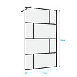 AURLANE - Paroi de douche a l'italienne serigraphie type Briques - dim. 120x195cm - Profile noir mat - 5mm - vignette
