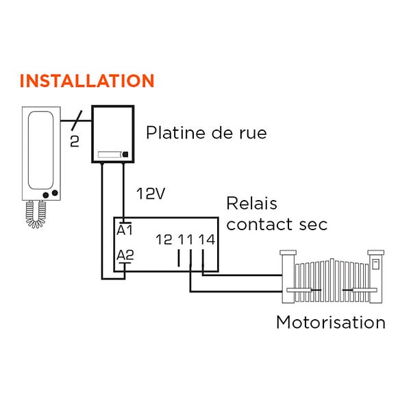 SCS SENTINEL - Relais 12V contact sec - Orange - 4 cosses - large