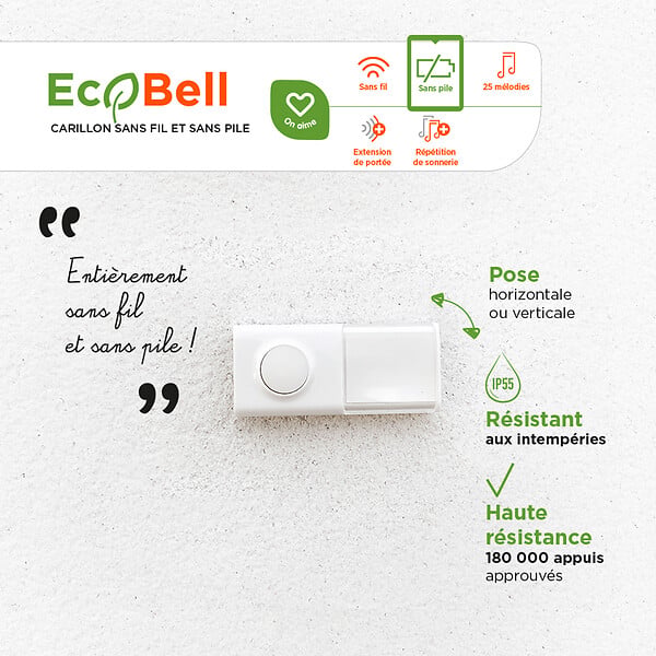 SCS SENTINEL - Carillon sans fil - EcoBell 100 Plug - 25 mélodies - large