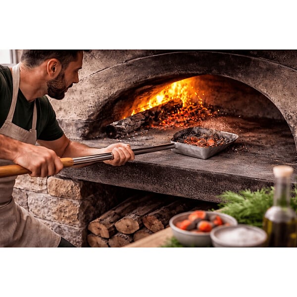 INTEC - Set de 4 Pelles à Pizza Inox Alimentaire Poignée en bois Hêtre Manche 138 à 150 cm - Kit Four à Bois, Pain Pizza INTEC - large