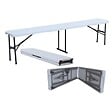 KZ GARDEN - Banc de Jardin Pliable Blanc 180 x 28 x 43.5H cm Banc Exterieur Interieur Camping Réception KZ GARDEN - vignette