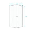 AURLANE - Porte de douche carrée blanc extensible 77 à 90cm de largeur - verre transparent - WHITY - vignette