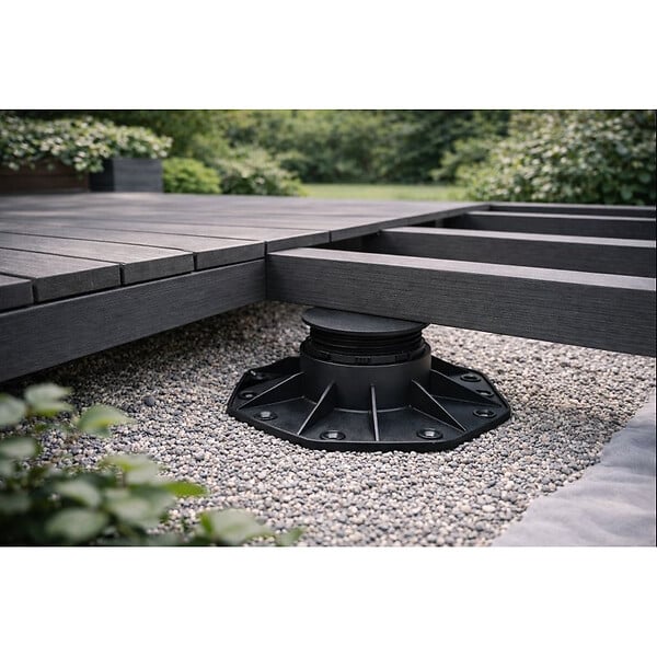 MCCOVER - Lot de 20 plots 18-30mm pour terrasse bois et composite Noir, Unités - 20 plots - large