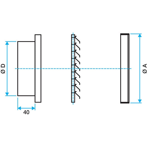 ALDES - Grille extérieure circulaire AR637 D125 - large