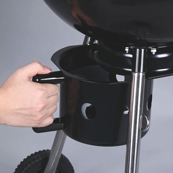 INTEC - Barbecue à Charbon de Bois sur Trépied Ø57cm Grille Cuisson & Couvercle Thermostat Bac à cendres Barbecue rond 2 roues INTEC - large