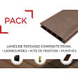 MCCOVER - PACK 4 m² lame de terrasse composite Prima + ACCESSOIRES 2200mm Chocolat, ep.19 mm, l.12 cm, L.220 cm - vignette