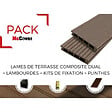 MCCOVER - PACK 4 m² lame de terrasse composite Dual + ACCESSOIRES 3600mm Gris anthracite, ep.25mm, l.14 cm, L.360 cm - vignette