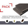 MCCOVER - PACK 4 m² lame de terrasse composite Maxima + ACCESSOIRES 3600mm Gris anthracite, ep.22mm, l.14 cm, L.360 cm - vignette