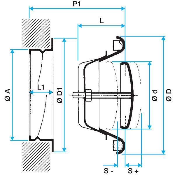 ALDES - Série SR 135 - SR 143 - SR 145 - SR 149 - acier ou plastique - SR143 - Ø125 - large
