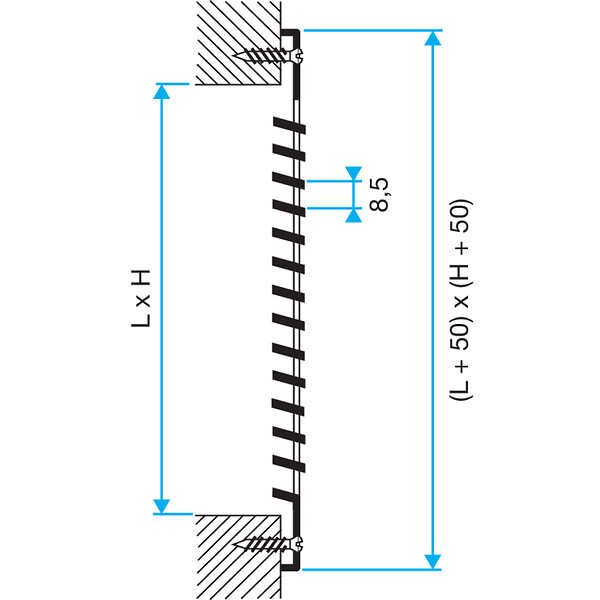 ALDES - Grilles embouties SR 377 - SR 378 - acier - Grille SR 377 - 400 x 400 - large