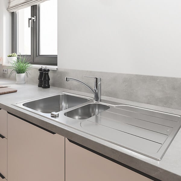 GROHE - Robinet de cuisine monocommande bec bas Start 2021 + nettoyant GrohClean - large