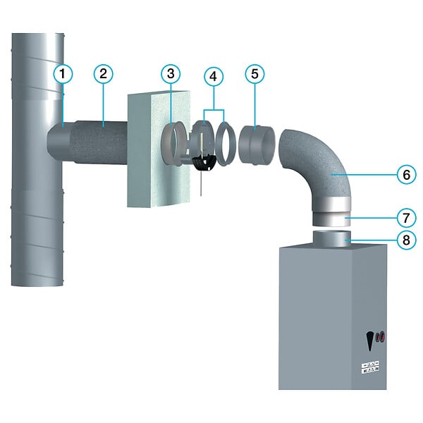 ALDES - Bouche autoréglable gaz BAZ Pilot 45/105 m³/h D 125 mm - ALDES - 11018202 - large
