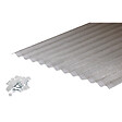 MCCOVER - Lot 2 plaques POLYESTER PO 76/18 + 2 kits de fixations Translucide, ep.1 mm, l.90 cm, L.200 cm - vignette
