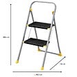 INTEC - Escabeau 2 marches pliable Charge 150kg Marche-pied Pliable Pieds anti-dérapants Bricolage Maison Chantier INTEC - vignette