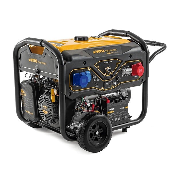 VITO - Groupe électrogène 8.0kVA 18CV 230V/400V Démarrage éléctrique / manuel AVR, 25L, Maison Chantier VITO - large