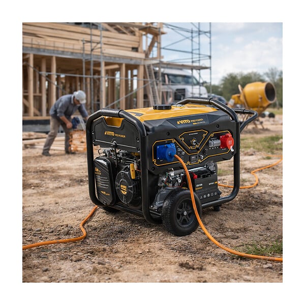 VITO - Groupe électrogène 8.0kVA 18CV 230V/400V Démarrage éléctrique / manuel AVR, 25L, Maison Chantier VITO - large