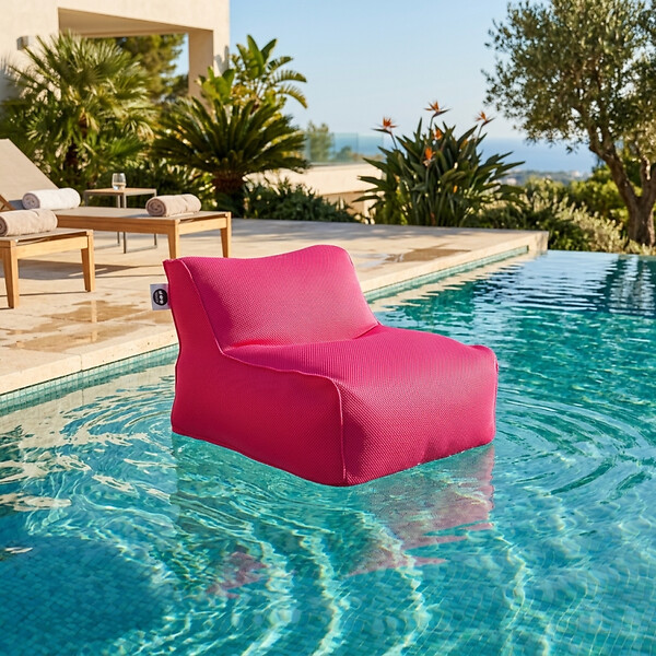 SOO  SANTAI - Fauteuil piscine XL flottant 100 × 90 × 70 cm intérieur / extérieur sans polystyrène – Rose (DC10090-3) - large