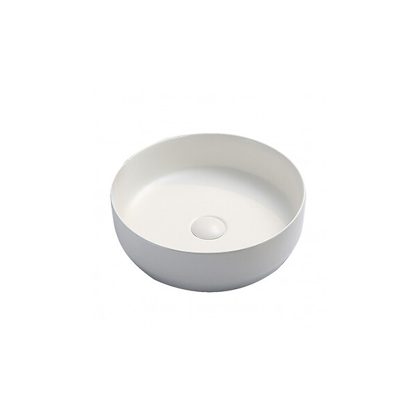 SWISS AQUA TECHNOLOGIES - Set vasque à poser 39x39x12cm sans trop-plein + bonde à écoulement libre Infinitio blanc SetSATINF-blanc - large